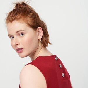 NWT J.Crew Jeweled button-back ponte top